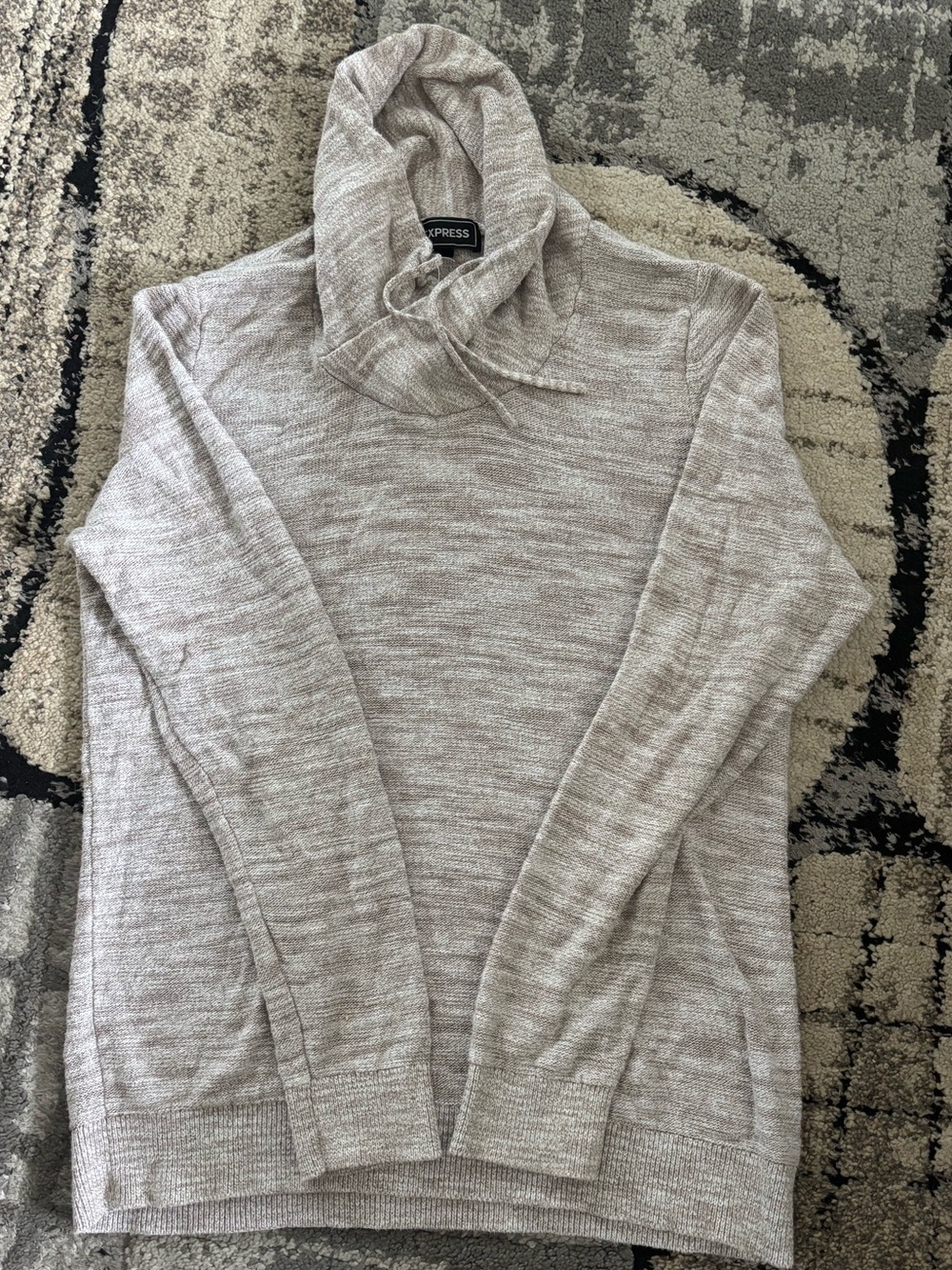 Express Cream Marled Cowl Neck Sweater